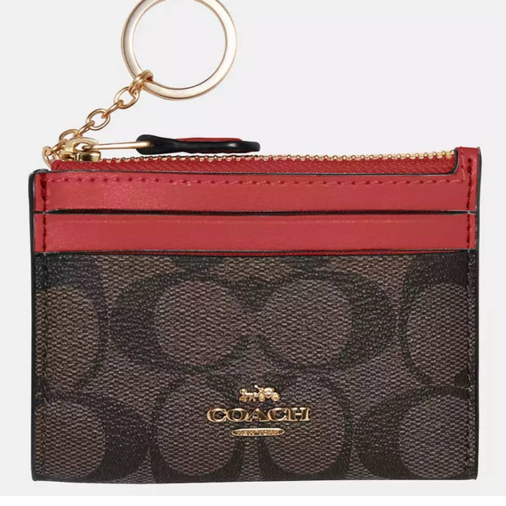 New Coach In Signature Canvas Card Holder Only
